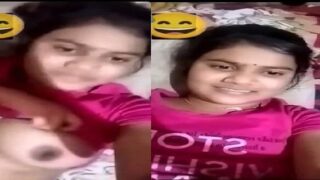 Desi teen girl ki boobs show lover ke liye porn mms