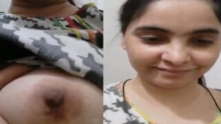 Beautiful Delhi girl boob show selfie desi mms