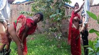 Village bhabhi outdoor sex standing doggy style me