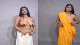 Bengali bong model ki big boobs show saree me